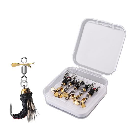 5 шт. Бионические рыболовные приманки с острым крючком, компактный дизайн, портативные, вращающиеся, для соленой и пресной воды, плавающие воблеры, приманки для нахлыстовой рыбалки