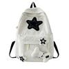 Backpack Bookbags for Girl Student Corduroy Rucksack with Star Pattern Large Capacity Double Strap Shoulder Bag