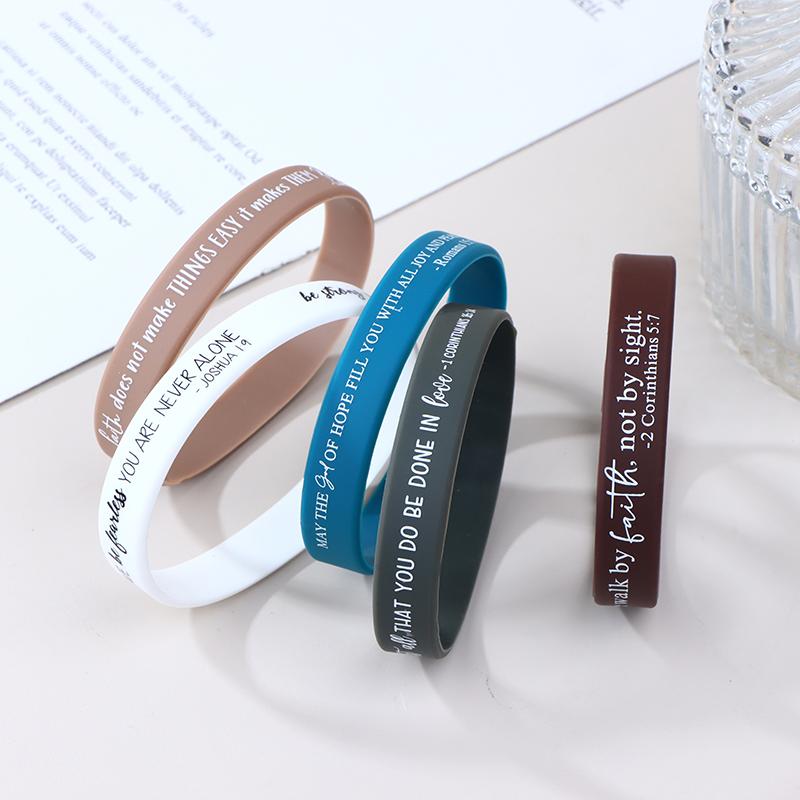 36 шт. религиозные силиконовые браслеты, оптовые библейские резиновые браслеты, красочные вдохновляющие христианские силиконовые браслеты