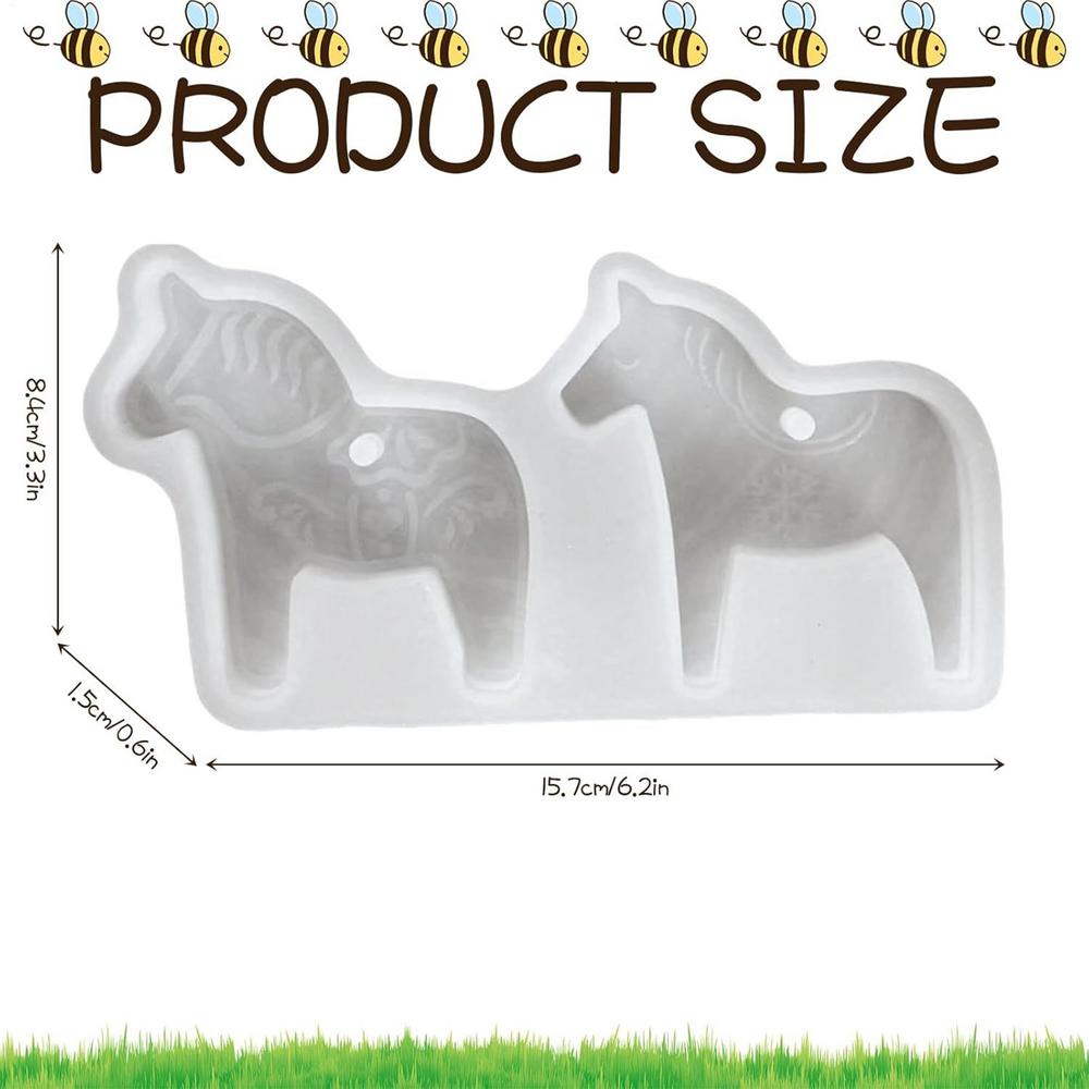 Форма лошади Формы для свечей в виде лошади Силиконовые Легко извлекаемые Формы для поделок из полимерной глины, гипса, пасты Для подвесок Декорации из цемента, гипса