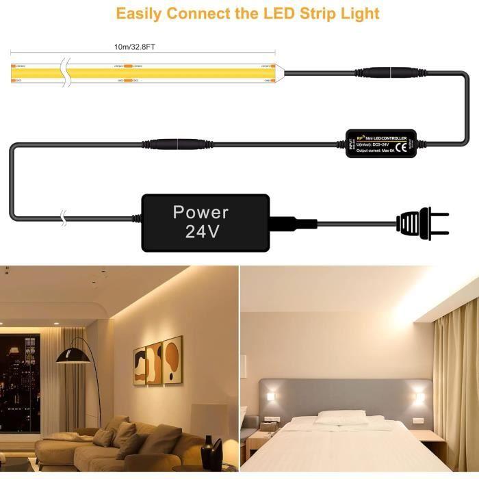 Ruban LED - TTWAY - COB 2700K - 10M - Télécommande - 384 LEDs/m - CRI 93+