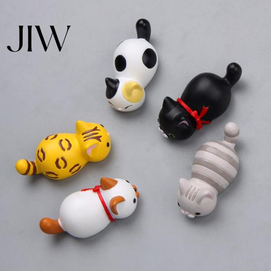 Cat Refrigerator Magnets 3D Lying Magnet, Cartoon Kitten Resin Fridge Animal Heavy Duty Magnetic Decorations Decor for Whiteboard Cabinet Locker, Gift