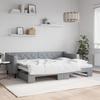 VidaXL Daybed with Trundle Bed Light Grey 80x200 Cm Fabric 3197421