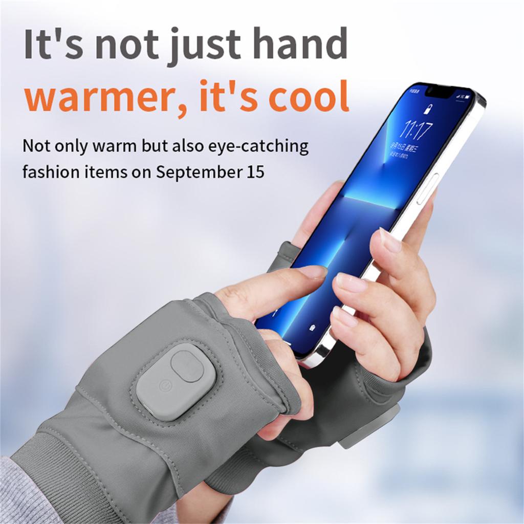 Зарядка от USB, влагостойкие, умный подогрев, зимние теплые перчатки