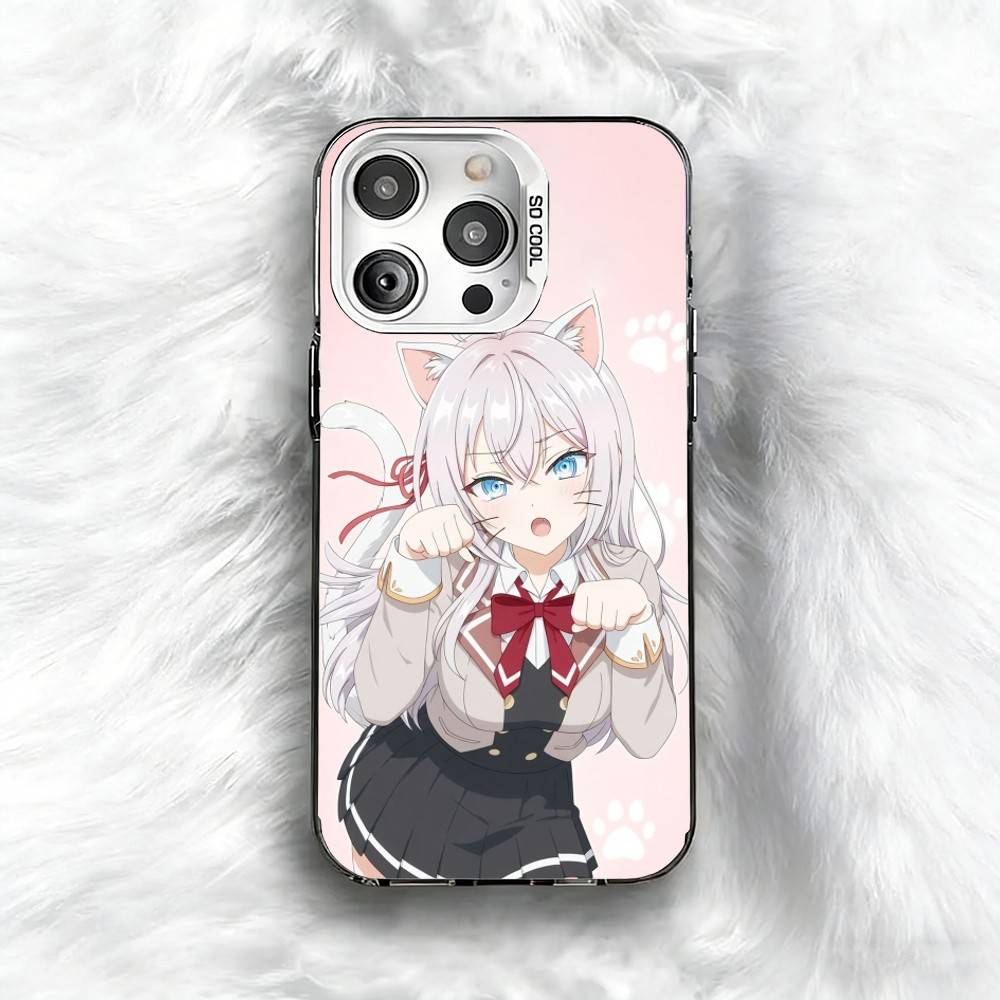 Аниме Милый A-Аля Чехол для телефона для iPhone 16 17 15 14 12 13 Pro Max Черный Цвет Ударопрочный Чехол