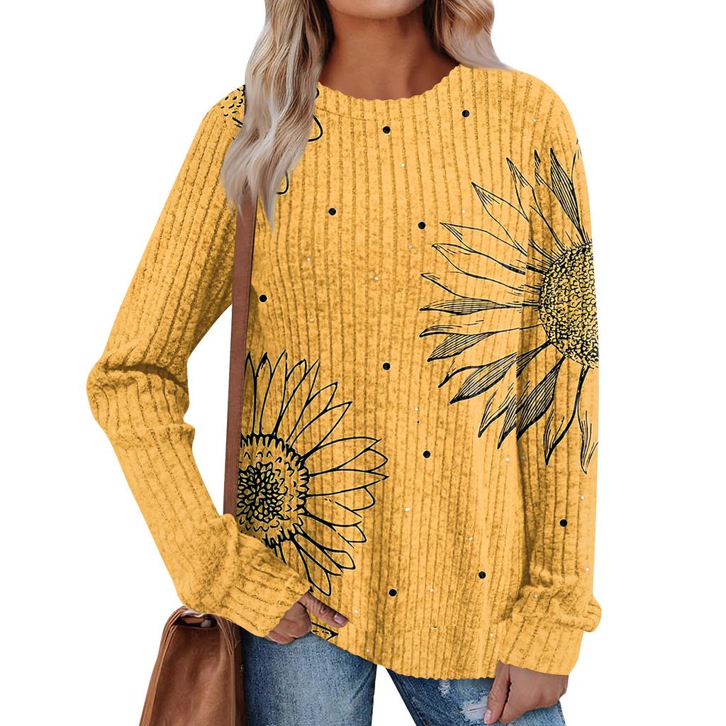 Женский принт Легкий Топ с круглым вырезом из матового хлопка