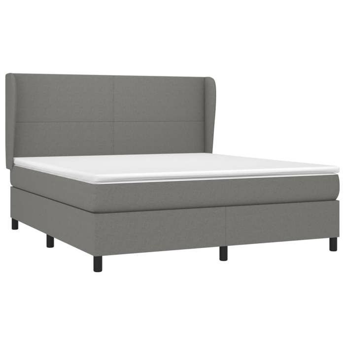 Sommier à lattes avec matelas - Maison Exclusive - 160x200cm - Tête de lit réglable - Gris foncé