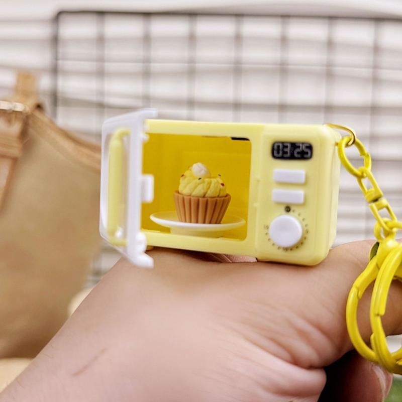 Реалистичный брелок-микроволновка для ролевых игр, подходит для телефонов, развивающая игрушка с вращающейся ручкой и светозвуковыми эффектами