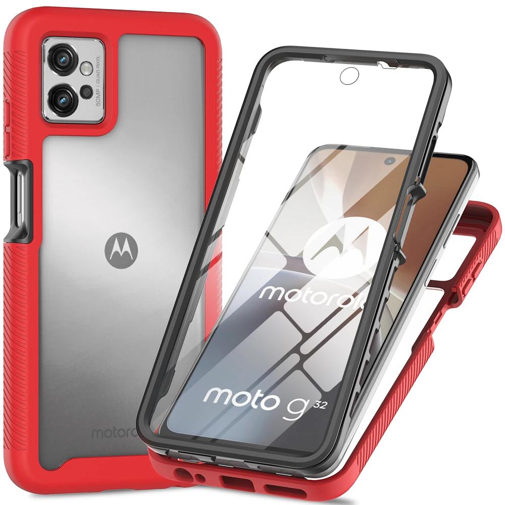 Ударопрочный чехол-броня с защитной пленкой из ПЭТ для Motorola Moto G32 G42 G52 G82 5G E13 G13 G23 G53 G14 G54 G84 Задняя крышка