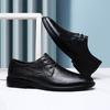 Fashion Genuine Leather Men Business Casual Shoes Luxury Brand Derby Shoes Soft Soled Formal Dress Shoes Pointed Wedding Oxford Footwear