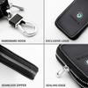 OBDI6 For Skoda Models Genuine Leather Car Key Cover - Key Case, Wallet, Keychain Bag - Accessories (Octavia Kodiaq Kamiq Karoq)