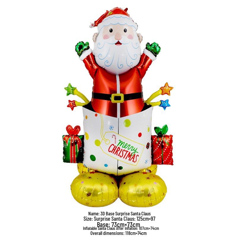 3D Santa and Sleigh with Reindeer Balloon Decor Set