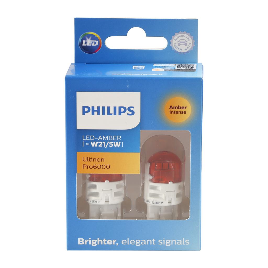 Car Light LED-AMBER Ultinon Pro6000 W21/5W 11066AU60 For Philip