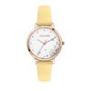 Fleurette Yellow Leather Strap White Dial Quartz ME010377 Women's Watch