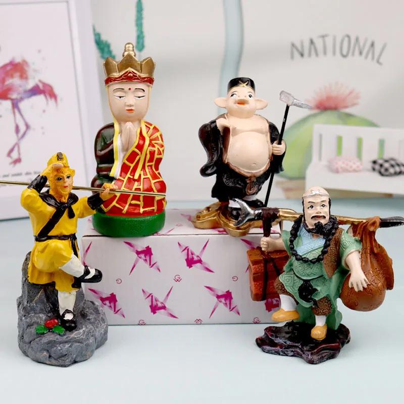 Home Decoration Accessories Journey To the West Resin Ornaments Resin Crafts Pig Monkey Monk Tabletop Ornament 4pcs/set