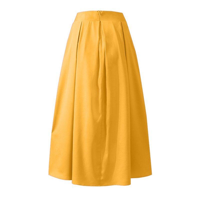 Pleated Skirt 2023 Spring & Fall Fashion Cross-Border Women's Clothing Plus Size Pure Color High Waist Pleated Half-Length Skirt