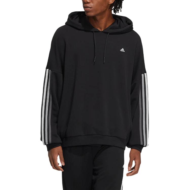Adidas Essential Sweatshirts Men's Black Hooded Moderate HC9964