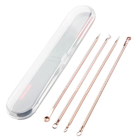 4 шт./компл. портативная игла для удаления прыщей из нержавеющей стали, косметическое средство для удаления комедонов и прыщей для носа