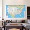 English Map USA Map Road Map Canvas Painting Living Room Home Decoration Children School Supplies