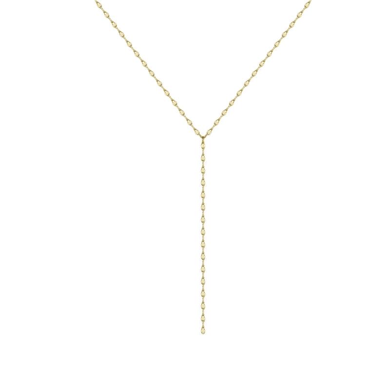 18k Gold Plated Y-necklace With Zircon Pendants Necklace - 42+5cm Chain Trendy Luxury Women's Jewelry S0744