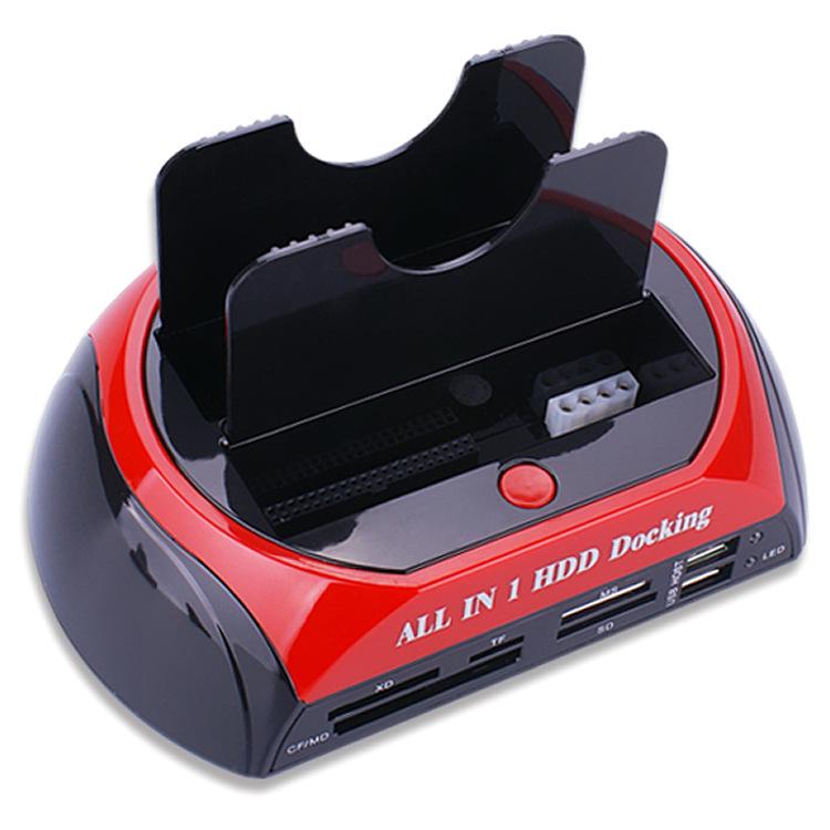 Multi-Function Mobile Hard Disk Dock with 2.5/3.5 IDE+SATA, Card Reader, and HUB
