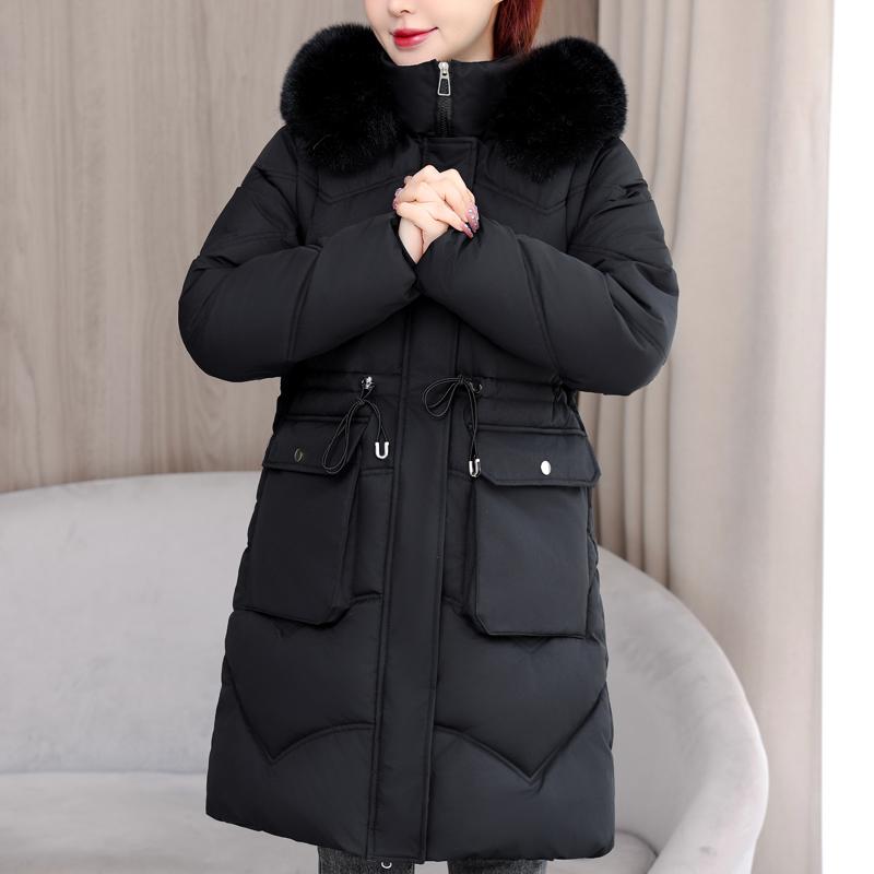 Модные зимние женские длинные парки с капюшоном и воротником из искусственного меха, толстая теплая куртка, съемные рукава, женские пальто