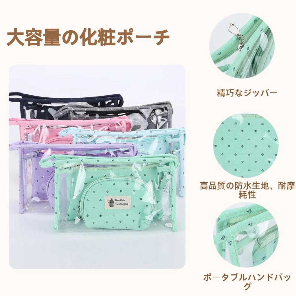 Tumecos Clear Cosmetic Travel Amenity Clear Cosmetic and Small Item Storage Bag 3-Piece Set Bag, Bag, Bag, (Purple)