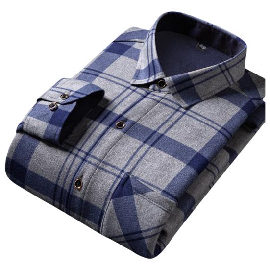 Рубашка для отца-зимы, мягкий однобортный кардиган в клетку с длинными рукавами, теплый деловой осенний топ больших размеров для работы