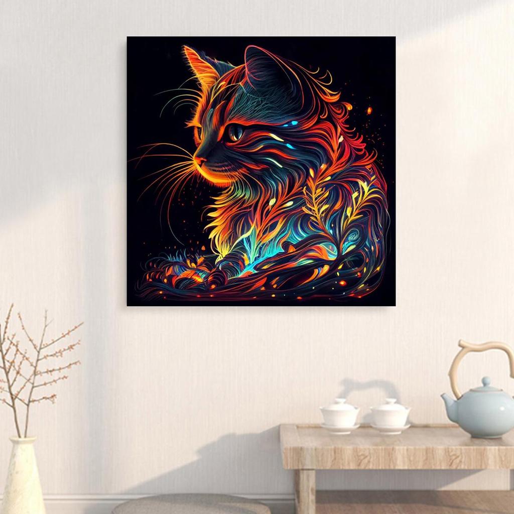 Рамка для рисования по номерам для взрослых, наборы красочных кошек, животных, картина, набор красок по номерам для украшения дома 40x40