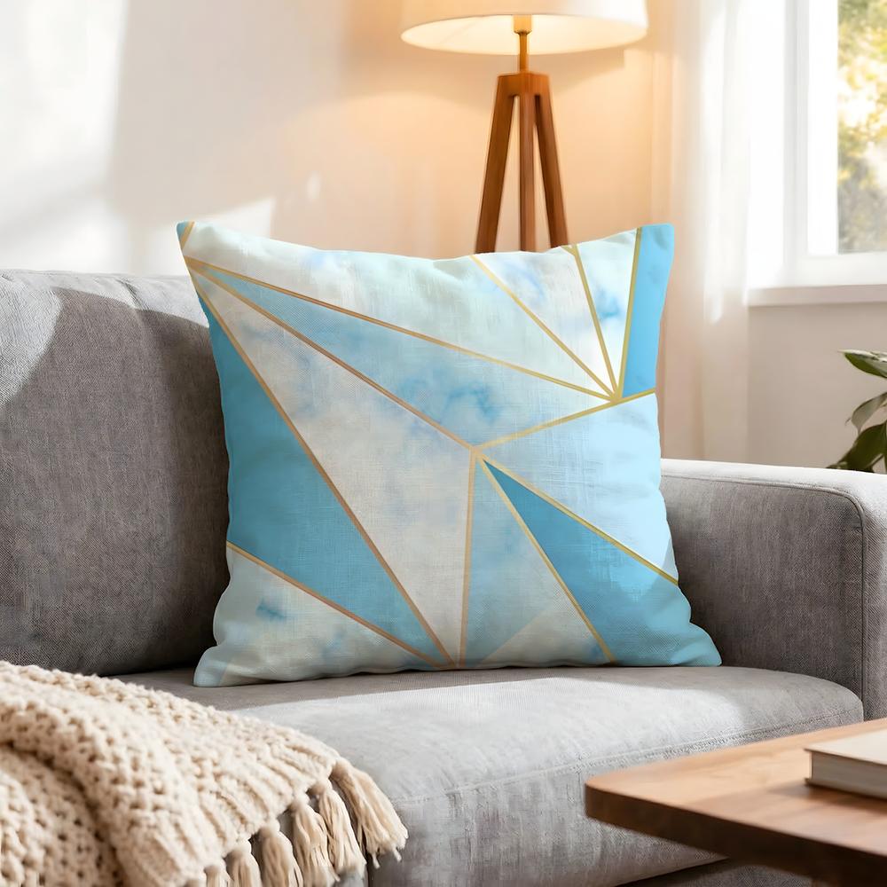 Golden Light Luxury Lines Cushion Cover 1Pcs Decorative Covers Soft Cushion Case For Sofa Couch Decor 40X40 45X45 Pillowcases