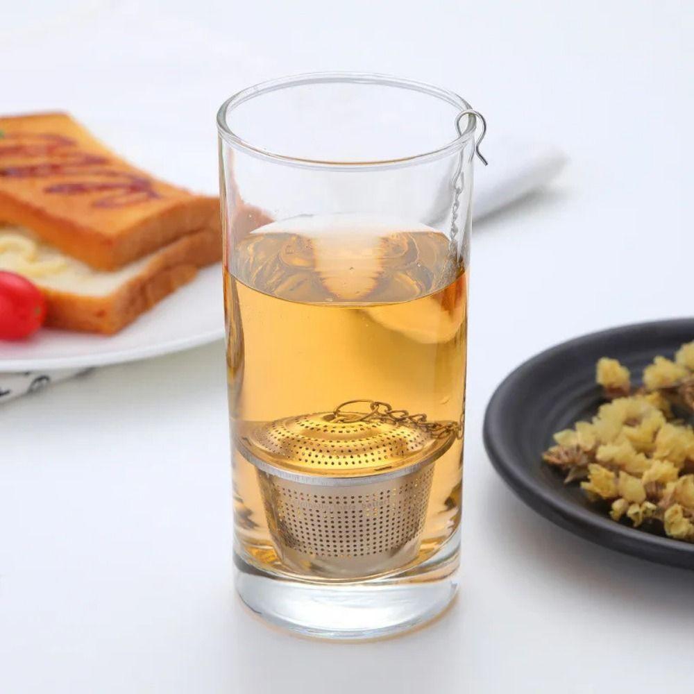 Fine Mesh Stainless Steel Tea Infuser Extended Chain Loose Tea Separation Basket Spices