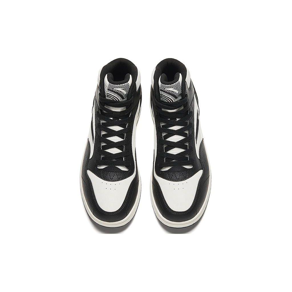 Anta Comfortable Non-Slip Shock Absorbing Wear-Resistant High-Top Sneakers Men Sneakers Ivory-White Black 912348087-4