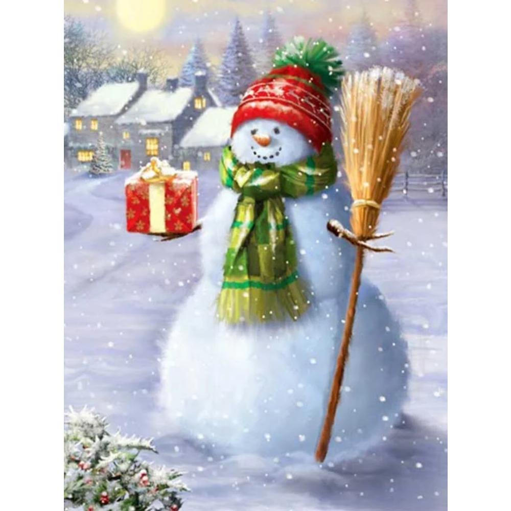 Алмазная живопись Art Full Drill Снеговик Алмазная картина Ручная работа Снежный день Diy Алмазная мозаика Картина Украшение дома Рождественский подарок
