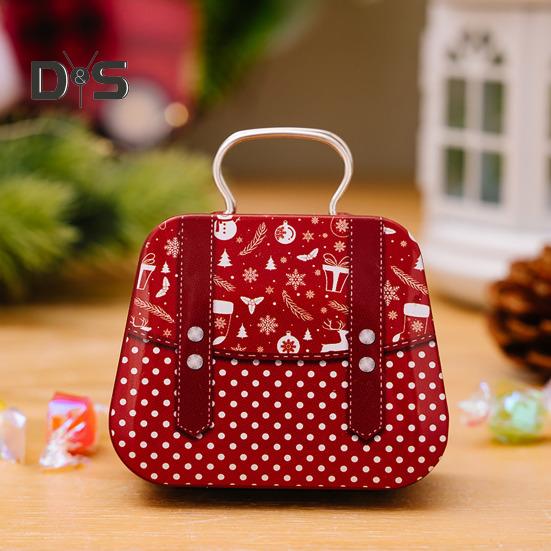Рождественская коробка для конфет с ручкой, мини-железная сумка, снеговик, Санта, держатель для закусок, рождественские сувениры, праздничный контейнер для хранения сладостей