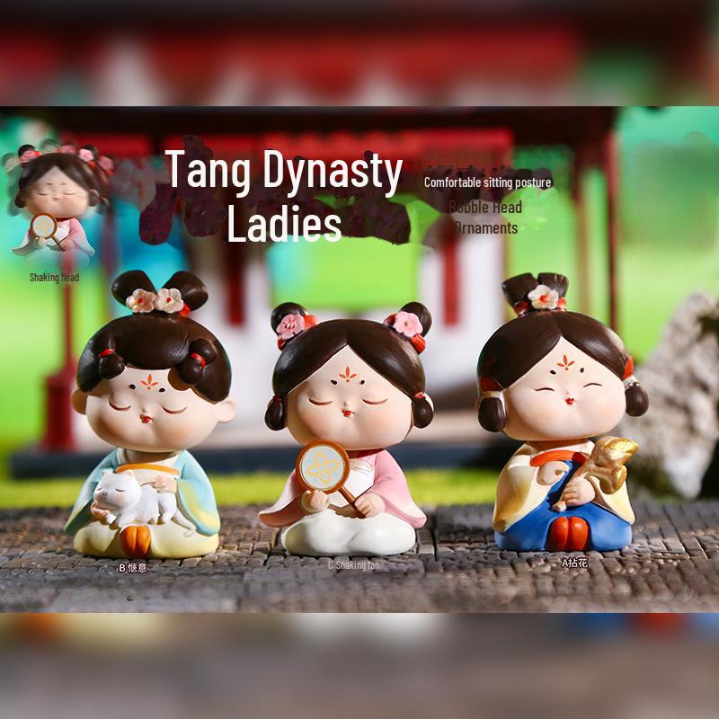 Креативный держатель для телефона в стиле династии Тан: Изысканный орнамент из смолы