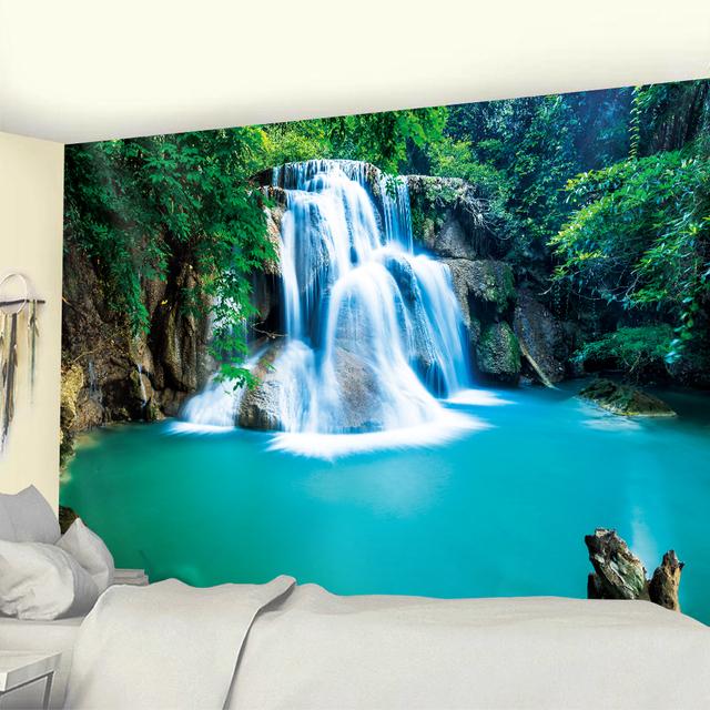 Красивый водопад лес домашний художественный гобелен хиппи богемное украшение большая простыня фон стена диван одеяло
