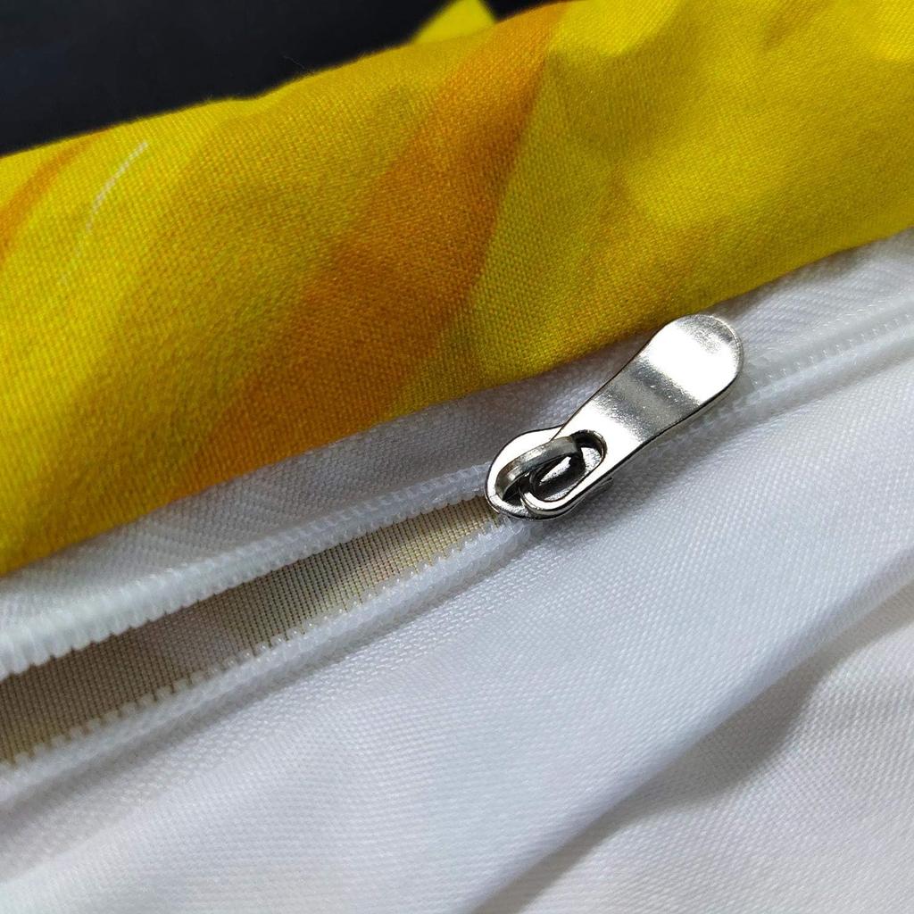 Sunflower Bedding Set Black And White Striped Flower Duvet Cover Set Yellow Flower Bed Cover Set Printed Stripe Comforter Cover