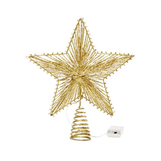 Christmas Tree Topper Star Warm White Holiday Light LED Lighted Star Topper Easy Installation Xmas Decoration for Indoor Trees