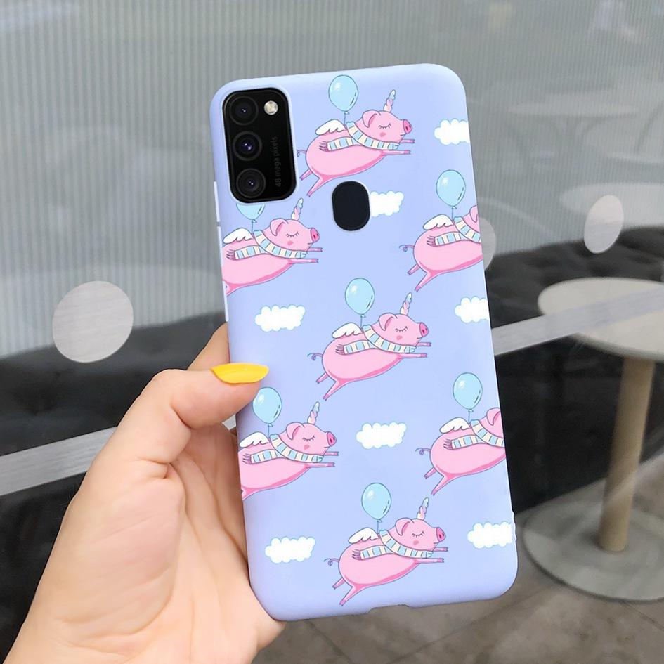 Чехол для Samsung M21 6,4 дюйма Мягкий силикон Сердечко TPU Чехол для Samsung Galaxy M21 M 21 SM-M215F M215 Задняя панель телефона Funda