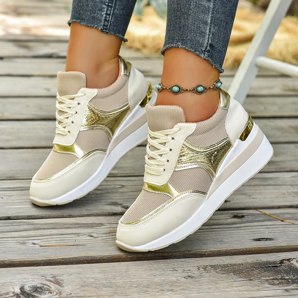 Fashion Women Sneakers Spring Walking Lace-up Casual Platform Shoes Women Big Size Outdoor Lightweight Sneakers Women Zapatos De Mujer