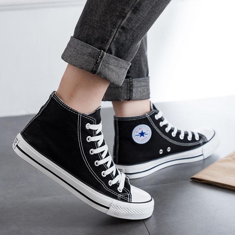 Мужская обувь с высоким берцем, парусиновые туфли, мужская весенне-осенняя студенческая пара, корейская версия, ретро-обувь Harajuku, женская обувь