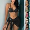 Women's Swimsuit Sexy Solid Color Fashion Split Bikini Three Piece Set