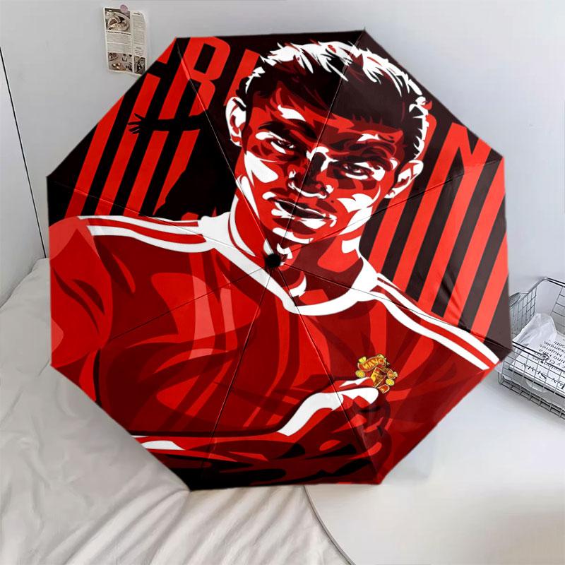 1 шт. Автоматический складной зонт - с рисунком CR7, Портативный и складной дизайн с 8 спицами, Подарки на Рождество и День рождения