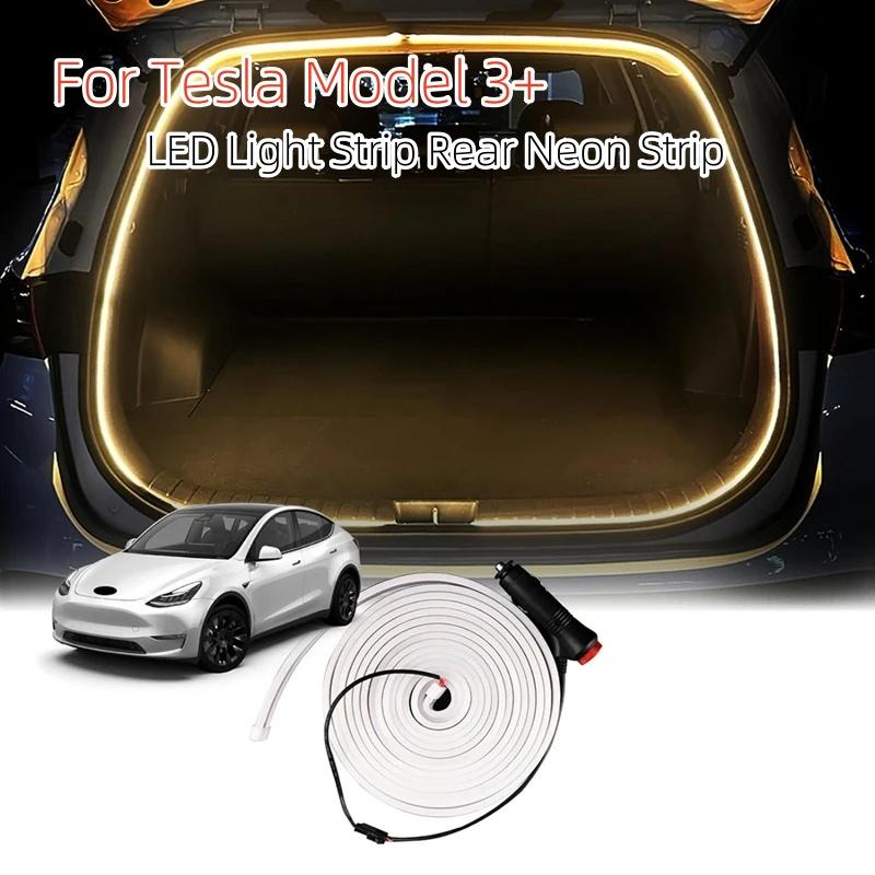 Для нового Tesla Model3 Highland 2024 автомобильная светодиодная лента гибкая задняя багажник водонепроницаемые неоновые огни аксессуары для Tesla Model 3+