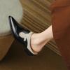 Мода 2025 Новая Мода Туфли Мюли Новая Высококачественная Коровья Кожа Удобные Шлепанцы на Высоком Каблуке Простые Домашние Тапочки Повседневная Обувь