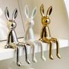 Modern Rabbit Sculpture Nordic Rabbit Statues Long-Eared Sitting Rabbit  Desk Shelf Decoration