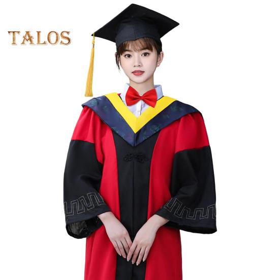Graduation Cap And Gown Set Class of 2025 Graduate Uniform Academic Doctor Robe with Tassel for High School College Bachelor