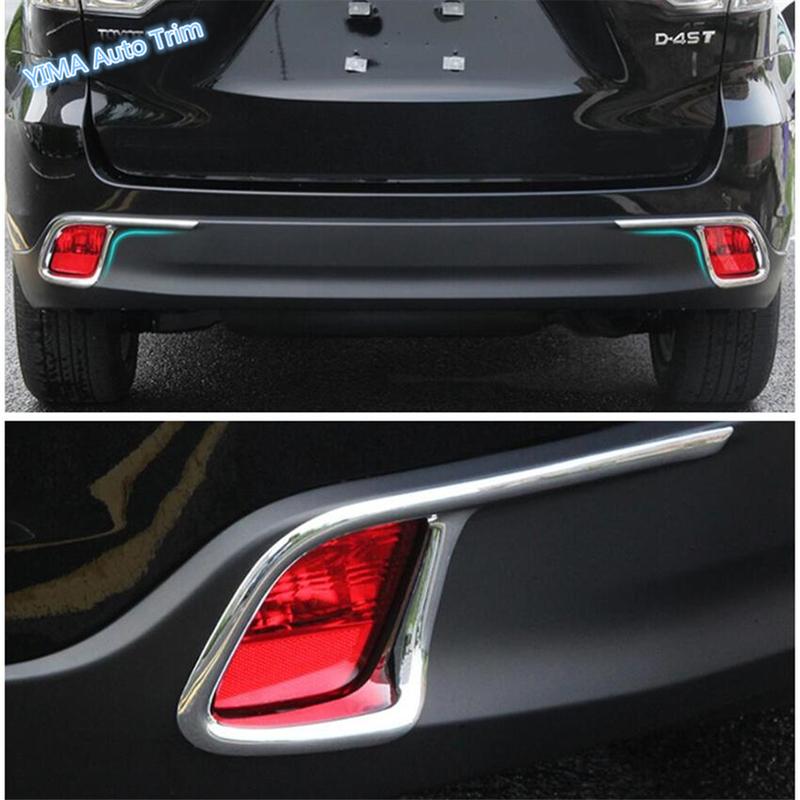 Car Rear Foglight Fog Lights Lamp Cover Trim For Toyota Highlander Kluger 2014 - ABS Chrome Accessories Decor Frame Sticker