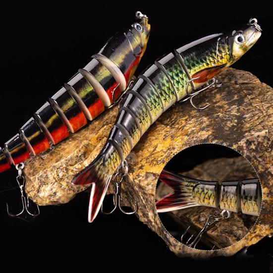 3 шт. Рыболовные приманки Твердые приманки 3D глаза Реалистичный вид Яркий цвет Многосекционные Медленно тонущие Искусственная приманка Набор рыбных приманок