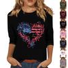 Ayollar uchun moda, kundalik, uch chorak yengli, bosma yoqali pulover top